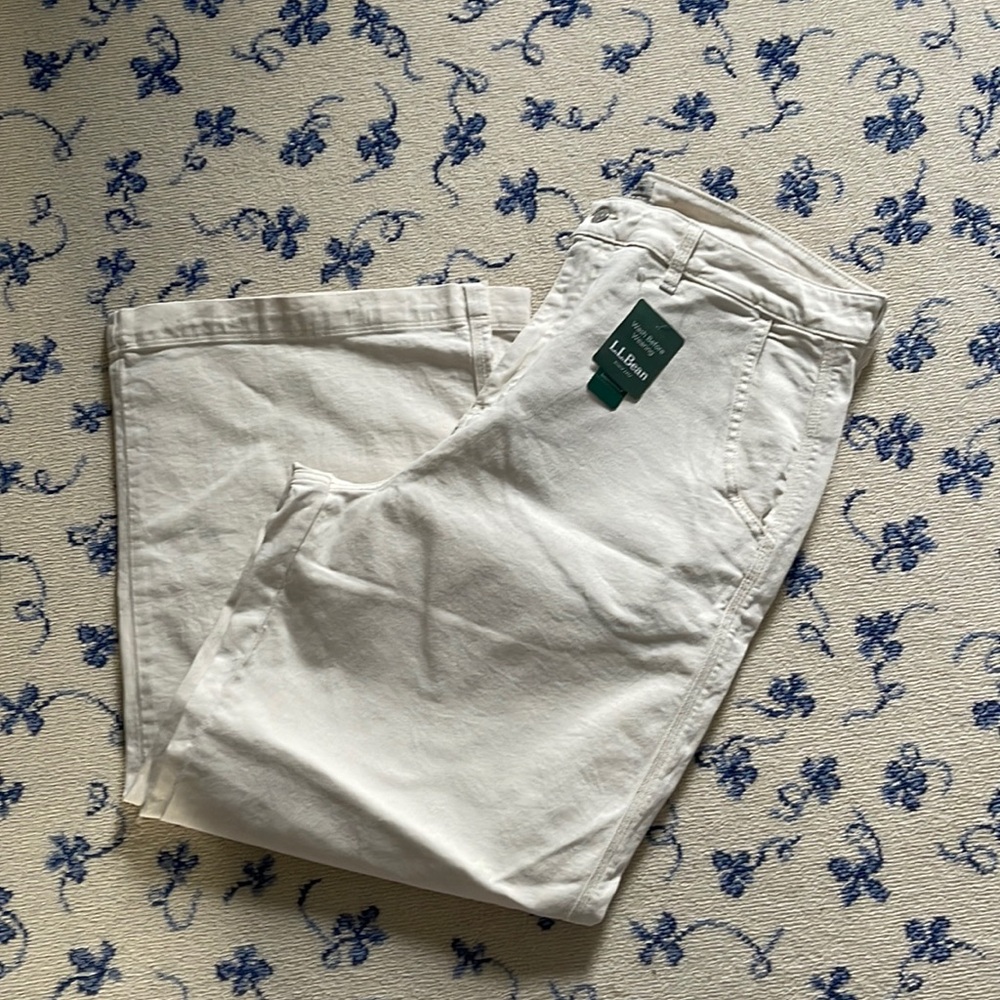 LL Bean vintage cotton denim wide leg 18R